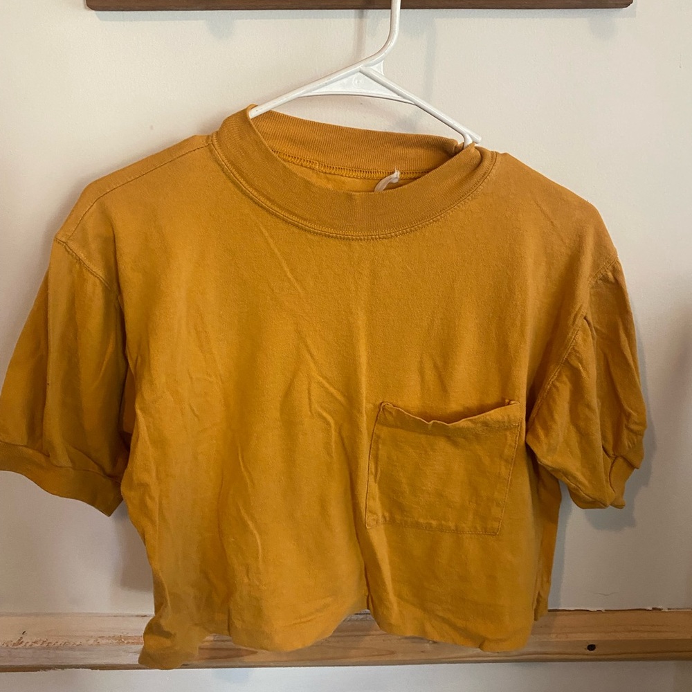 Mustard Yellow Cropped T-Shirt